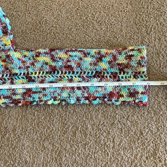 OOAK Tie Dye Crochet Crop Top Handmade Adjustable One Size fits S-L - Picture 12 of 16